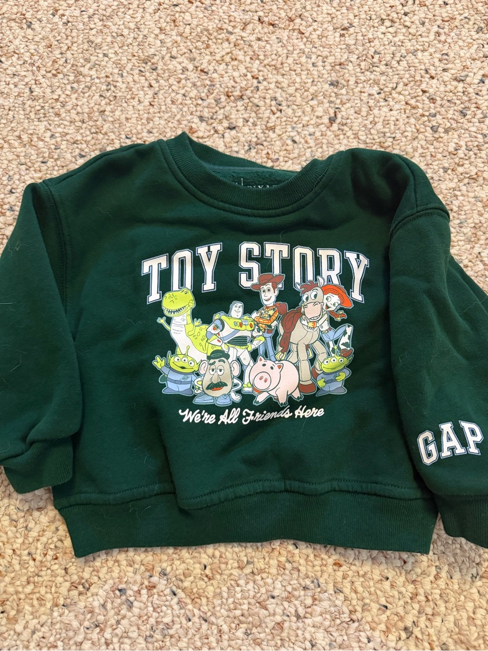 GAP Kids Dark Green Toy Story Graphic Crewneck Sweatshirt